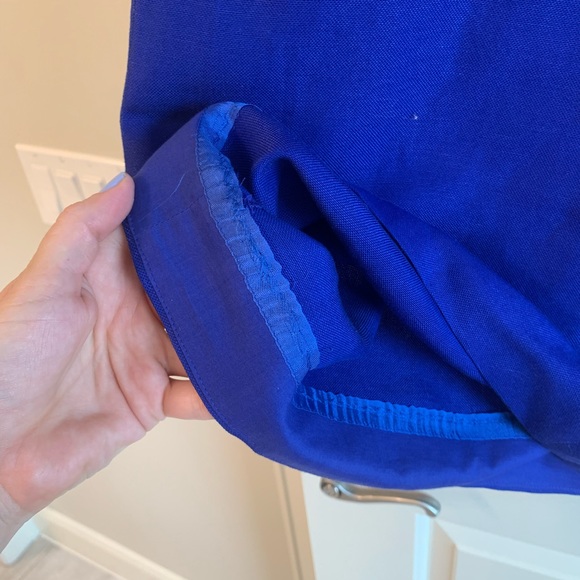 J.Crew Collection cobalt blue linen mini dress with ruffle sleeves - Picture 6 of 8